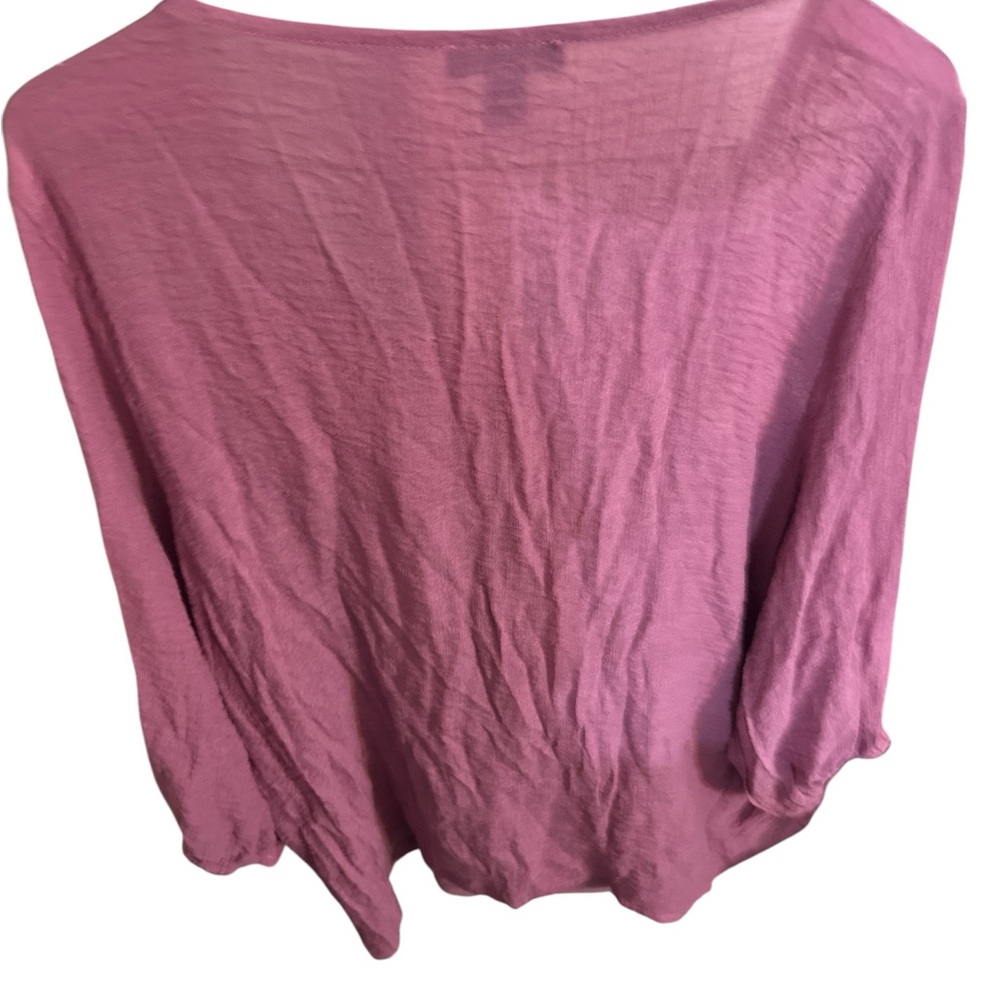 Mackenzie & James Pink Lace Detail Blouse elastic sleeves lined 2x very nice - Picture 2 of 5